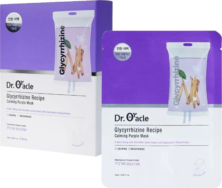 DR. ORACLE Маска д/обличчя тканинна заспокійлива Dr.Oracle Glycyrrhizine Recipe Calming Purple Mask (упаковка 10шт) 10 шт.
