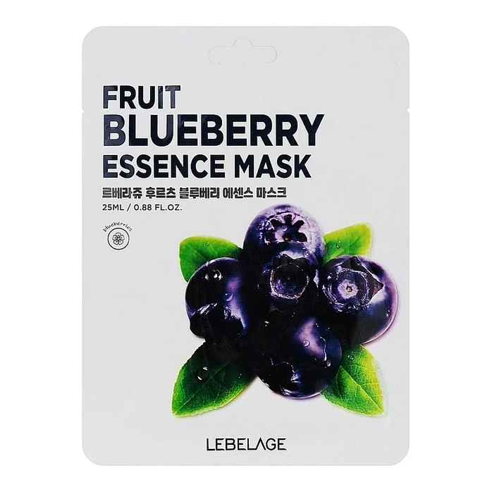 LEBELAGE Тканинна маска для обличчя з екстрактом чорниці Lebelage Fruit Blueberry Essence Mask