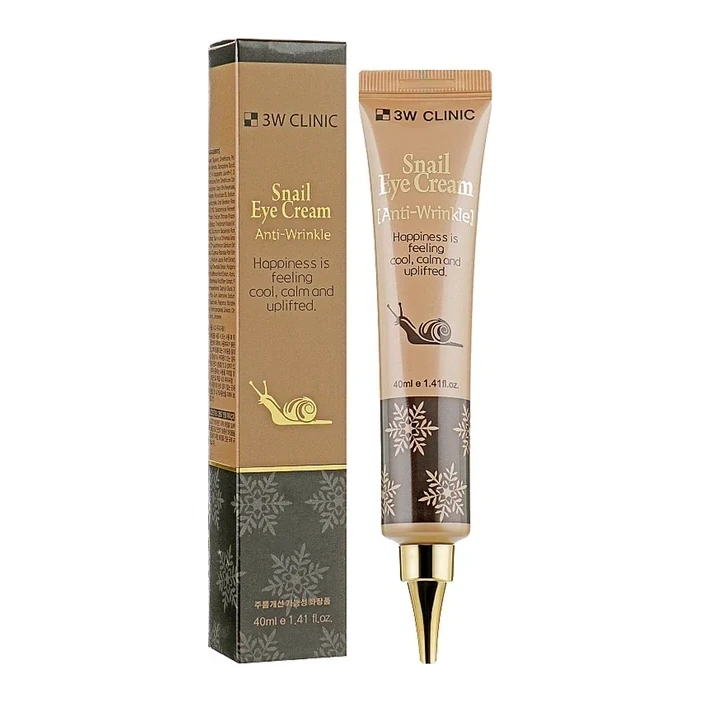 3W CLINIC Крем для очей антивіковий з муцином равлика Snail Eye Cream Anti Wrinkle, 40 мл