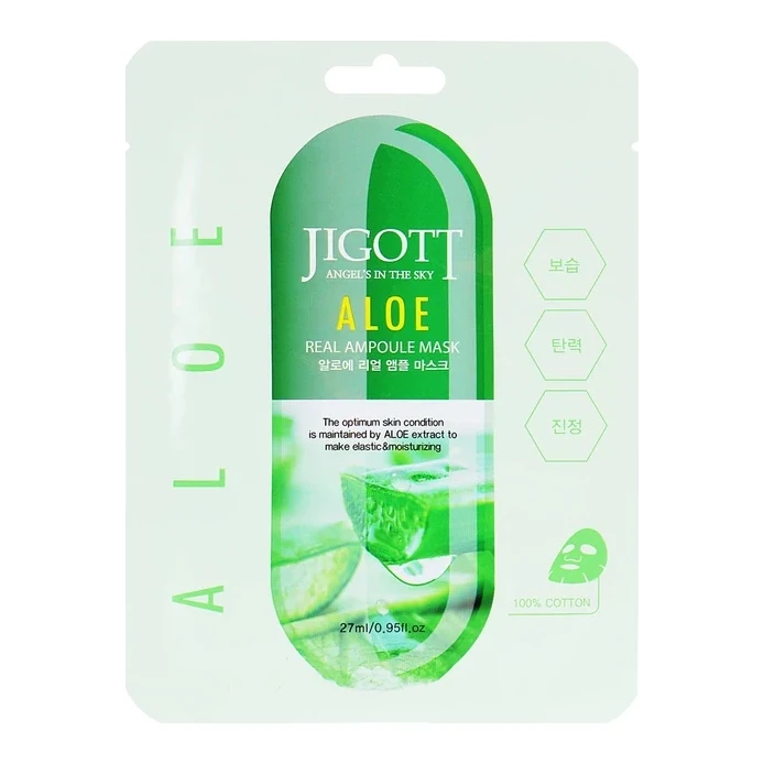 Jigott ALOE REAL AMPOULE MASK 27 мл