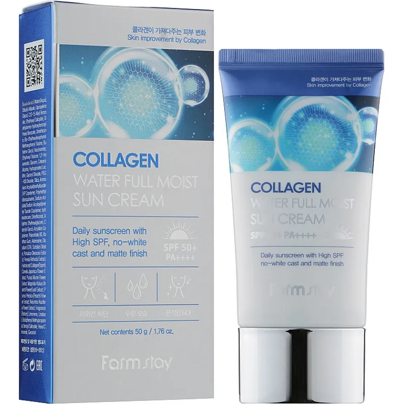 FarmStay Collagen Water Full Moist Sun Cream (SPF50+/PA++++) 50 г