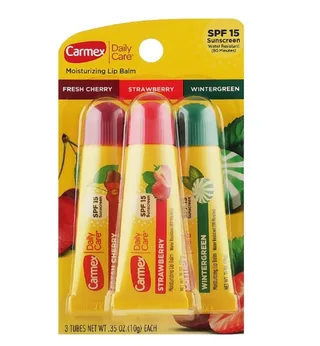 CARMEX 3 Pack TUBES: Полуниця+ Вишня+ Зимова м'ята(3 шт* 10g)
