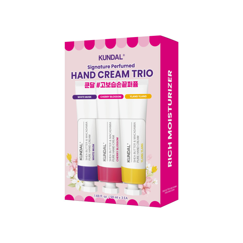 Kundal Signature Perfumed Hand Cream Trio 50ml*3 (White Musk, Cherry Blossom, Ylang Ylang) 50 мл