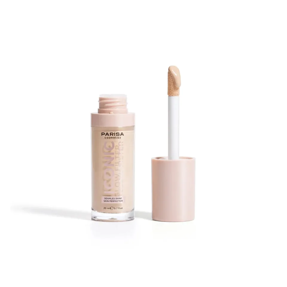 Parisa Cosmetics Тональна основа-флюїд з ефектом сяйва Iconic Glow Filter №1 Porcelain Glow
