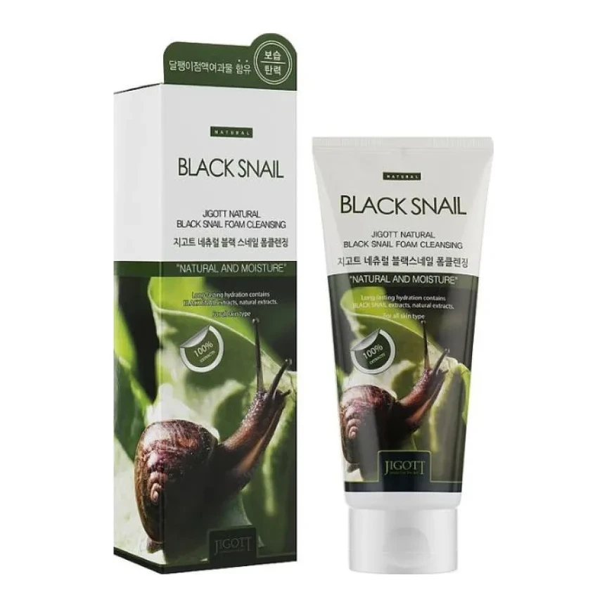Jigott NATURAL BLACK SNAIL FOAM CLEANSING 180 мл