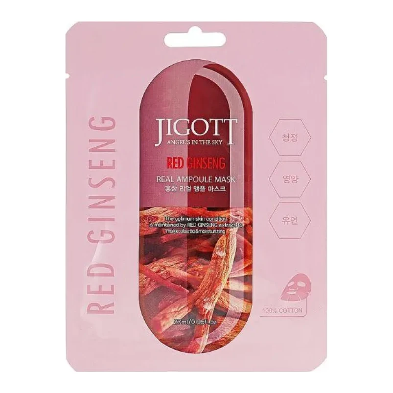 Jigott RED GINSENG REAL AMPOULE MASK 27 мл
