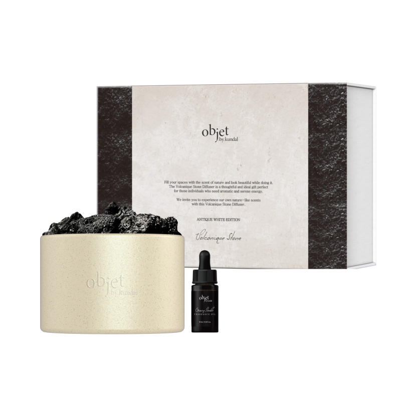 Kundal Objet By Kundal Volcanique Stone Diffuser Antique White Edition Grassy Flower
